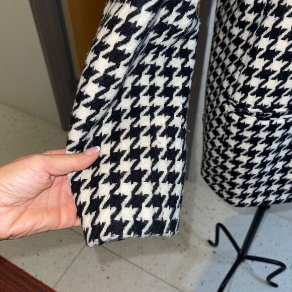 Giorgio di Sant Angelo Vintage Womens Jacket Size L Black Houndstooth Pure Wool - Picture 3 of 8